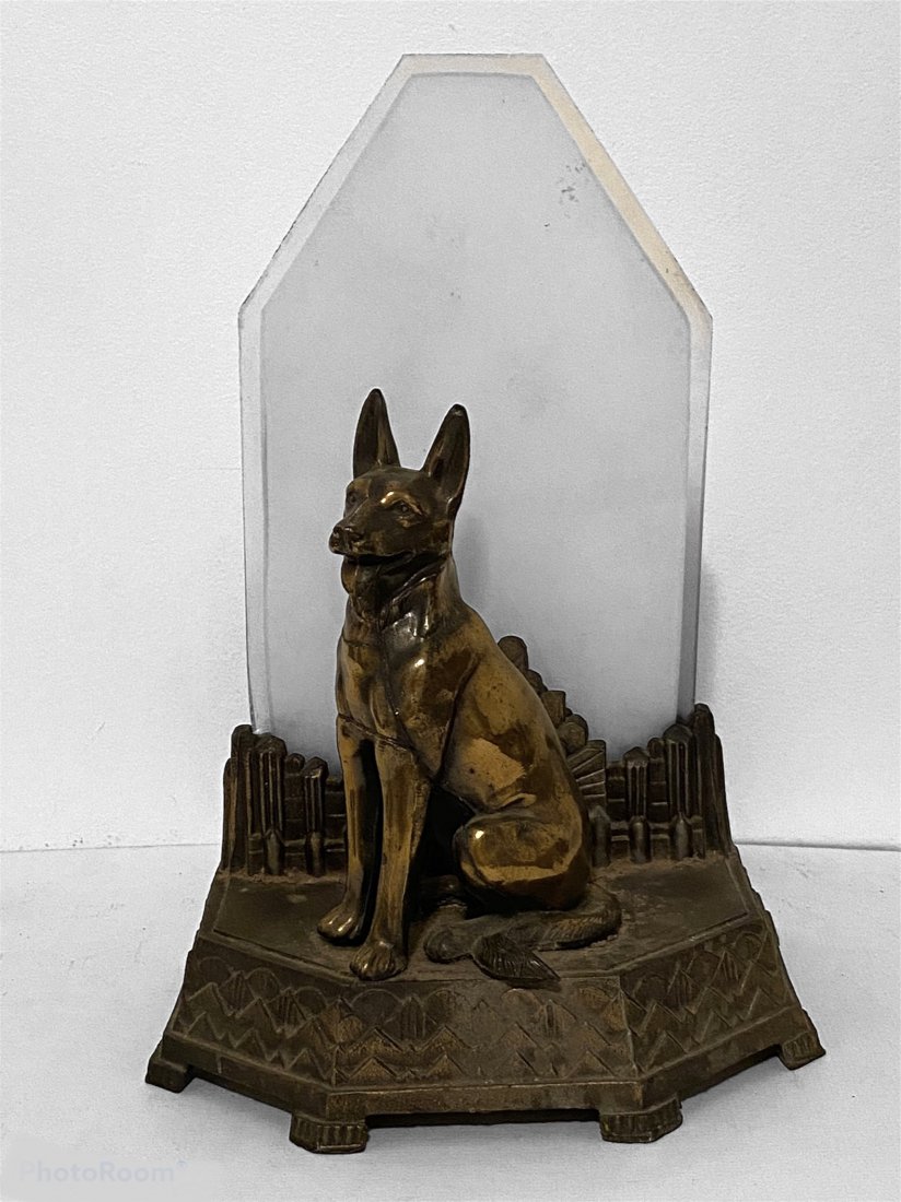 Art Deco Figural German Shepherd Table Lamp (1 of 8)