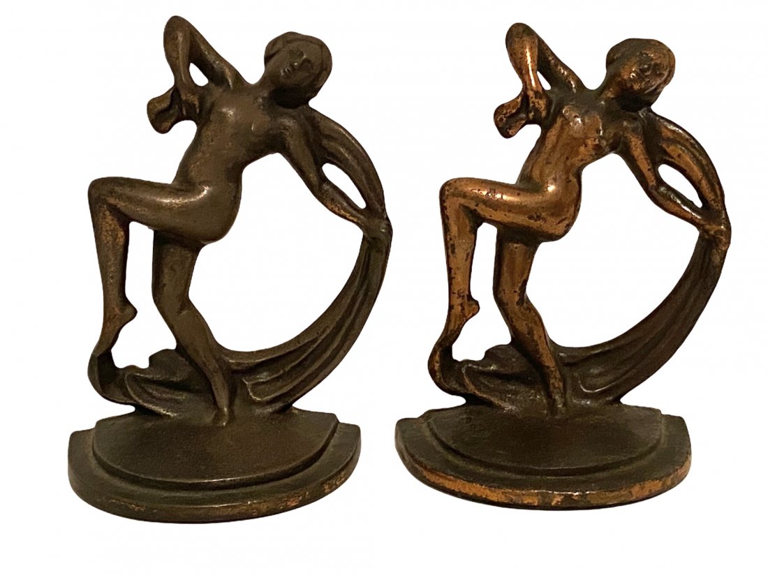 Pair of Art Deco Scarf Dancer Bookends (1 of 4)