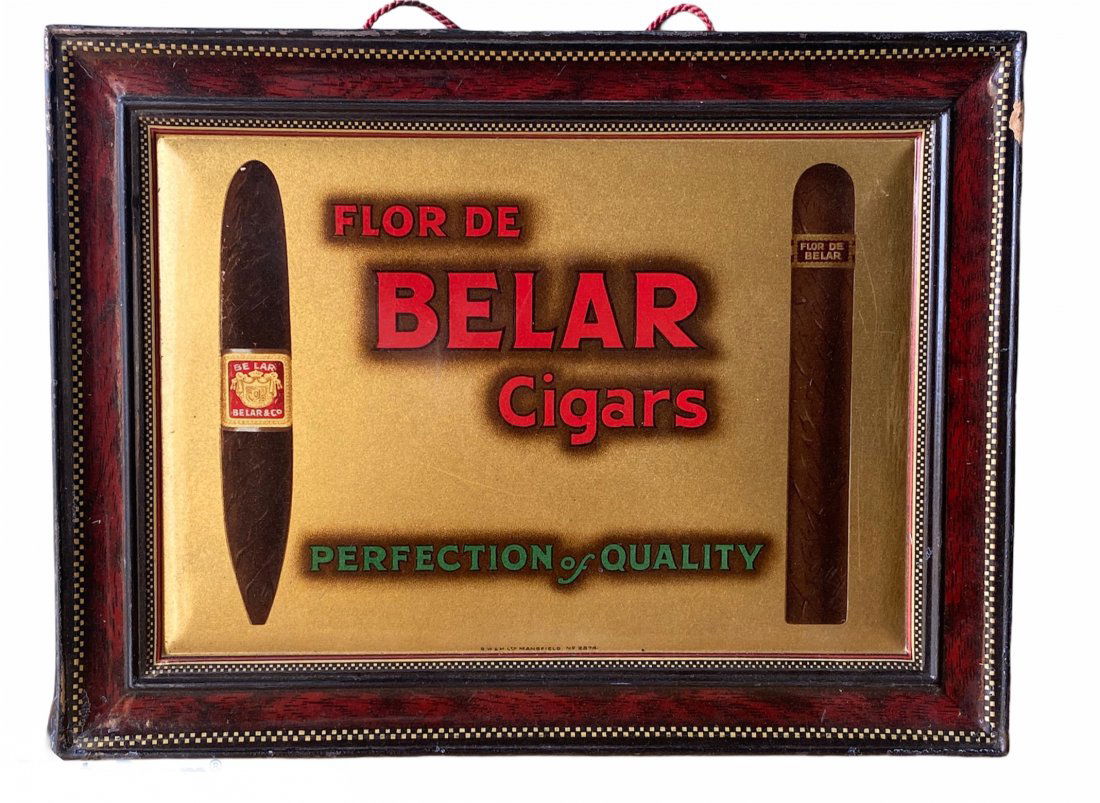 1920s Tin Litho Cigar Tobacco Store Counter Top Sign