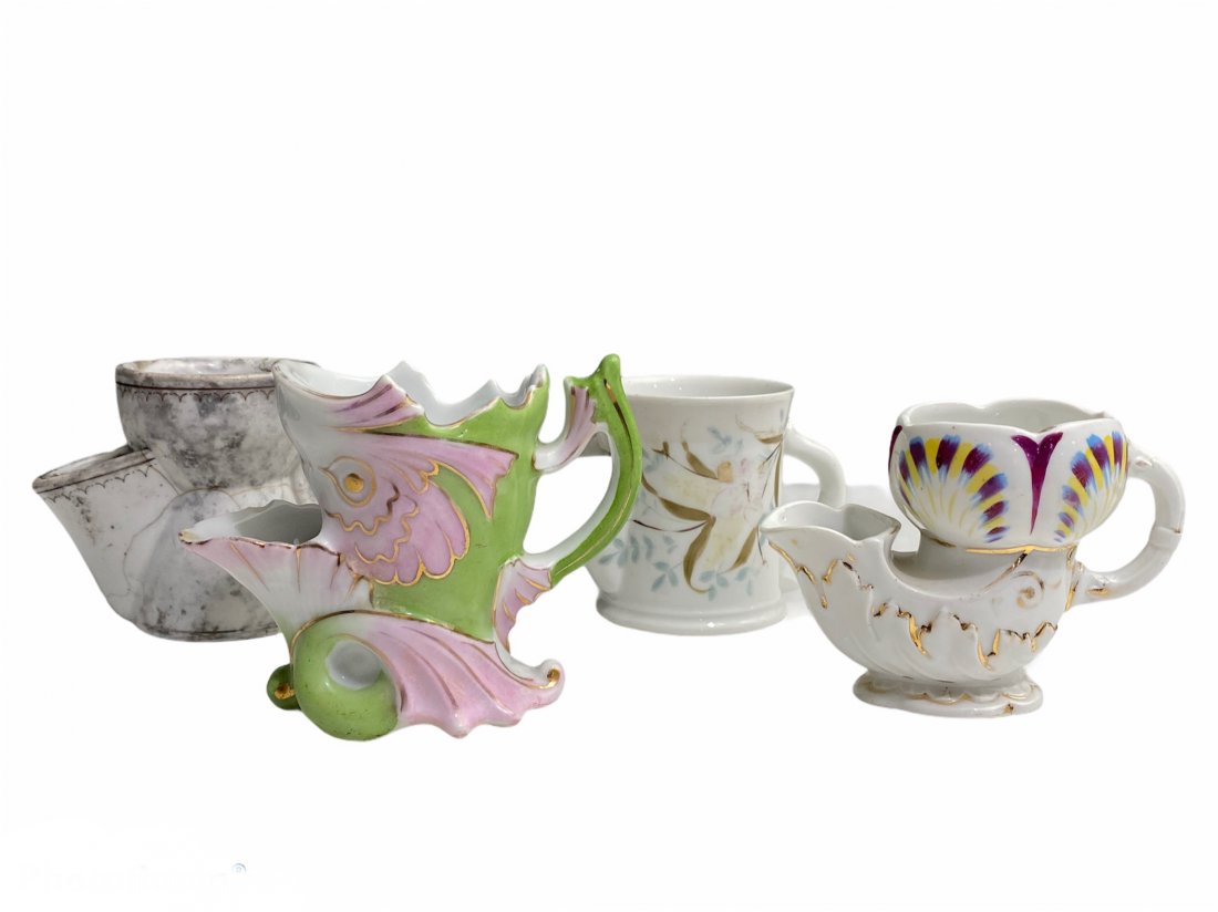 Lot of 4 Victorian Shaving Scuttle Mugs, 1 Union (1 of 10)