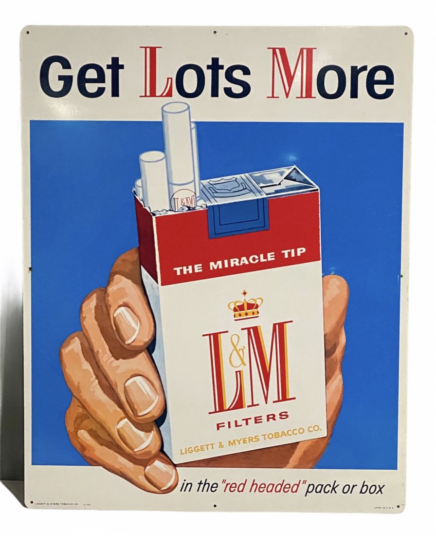 Get Lots More LM Cigarette Tin Litho Advertising Sign (1 of 7)