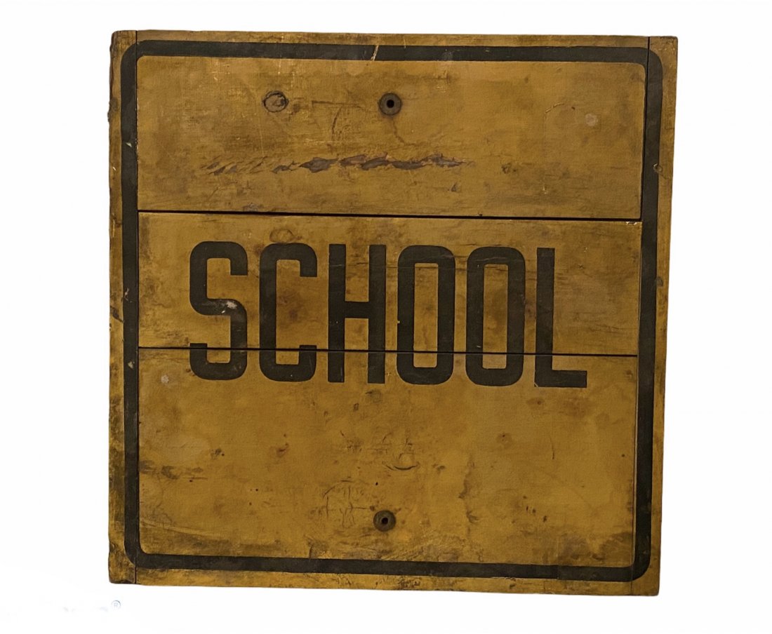 Old Paint Wood Road Traffic Street Sign- School (1 of 4)