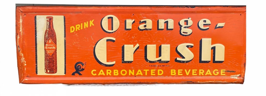 1940s Original Drink Orange Crush Soda Sign