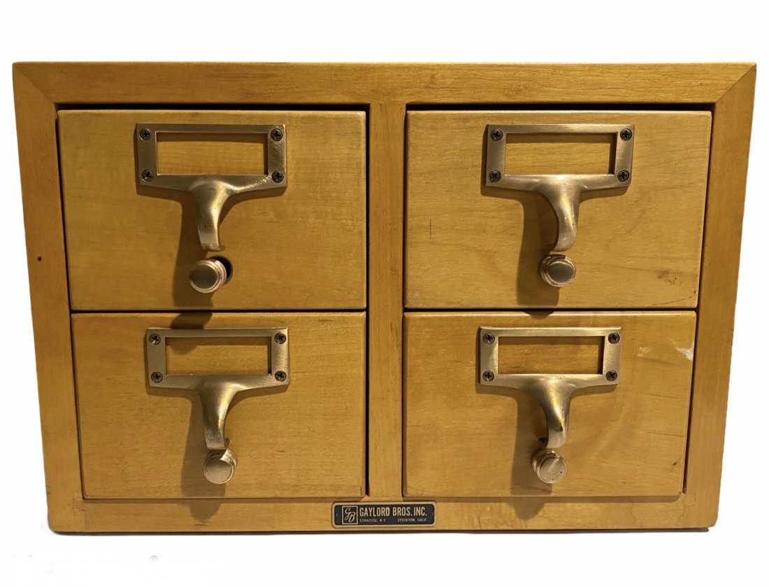 Maple 4 Drawer Index File Cabinet by Gaylord Bros Inc (1 of 8)