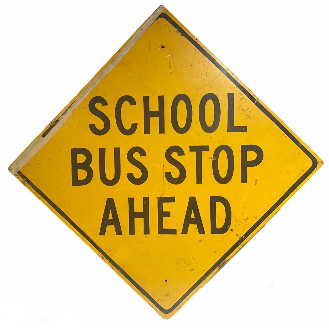 Vintage School Bus Stop Ahead Sign on Plywood (1 of 3)