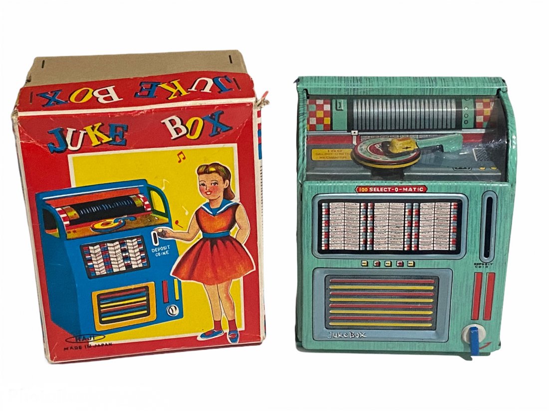 Jukebox Tin Litho Wind-Up Toy by Haji Japan in Box (1 of 11)