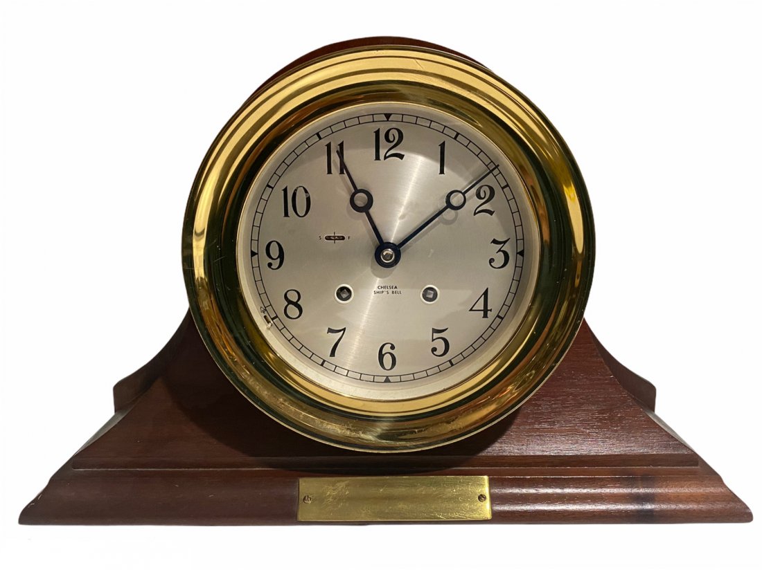 Chelsea Ship’s Bell Clock, 6 Inch, Traditional Base (1 of 9)
