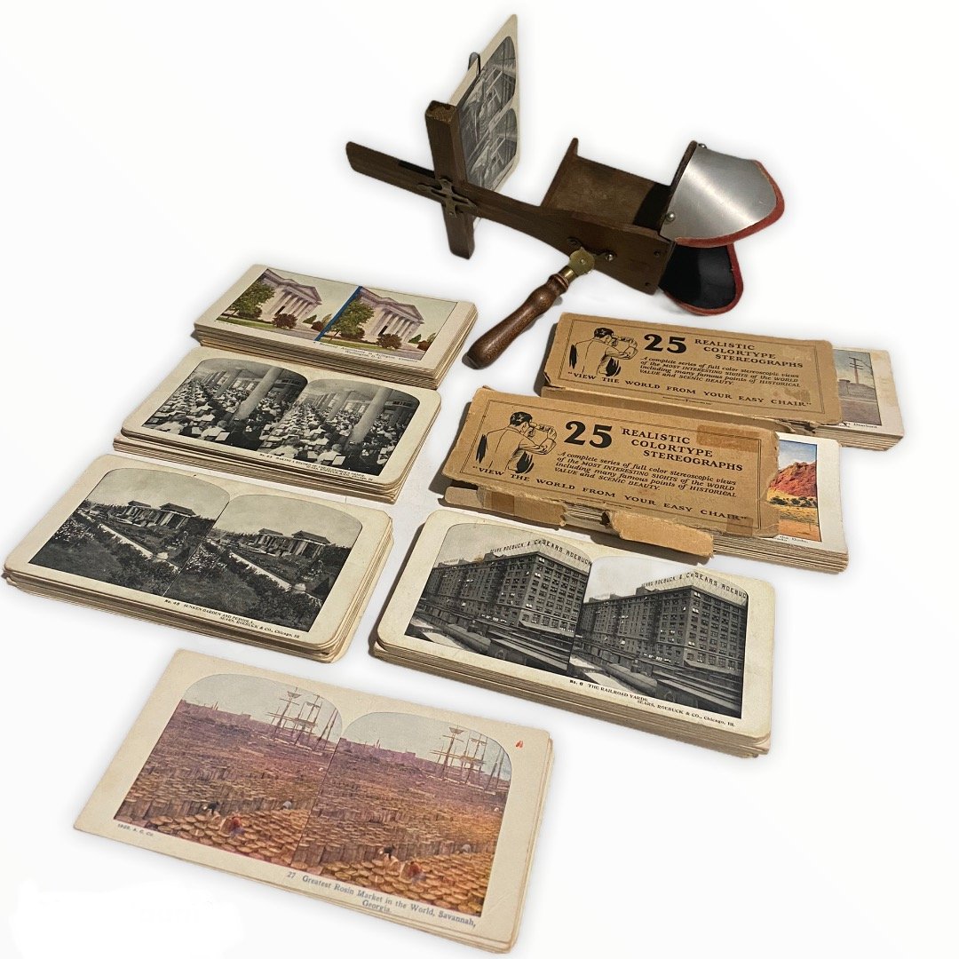 Antique Stereoscope w/100+ Stereographs Sears & Scenic (1 of 9)