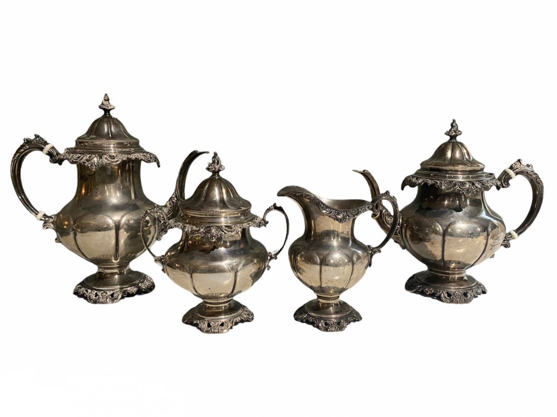 Heavy Wallace Sterling Silver Tea Servive (1 of 13)