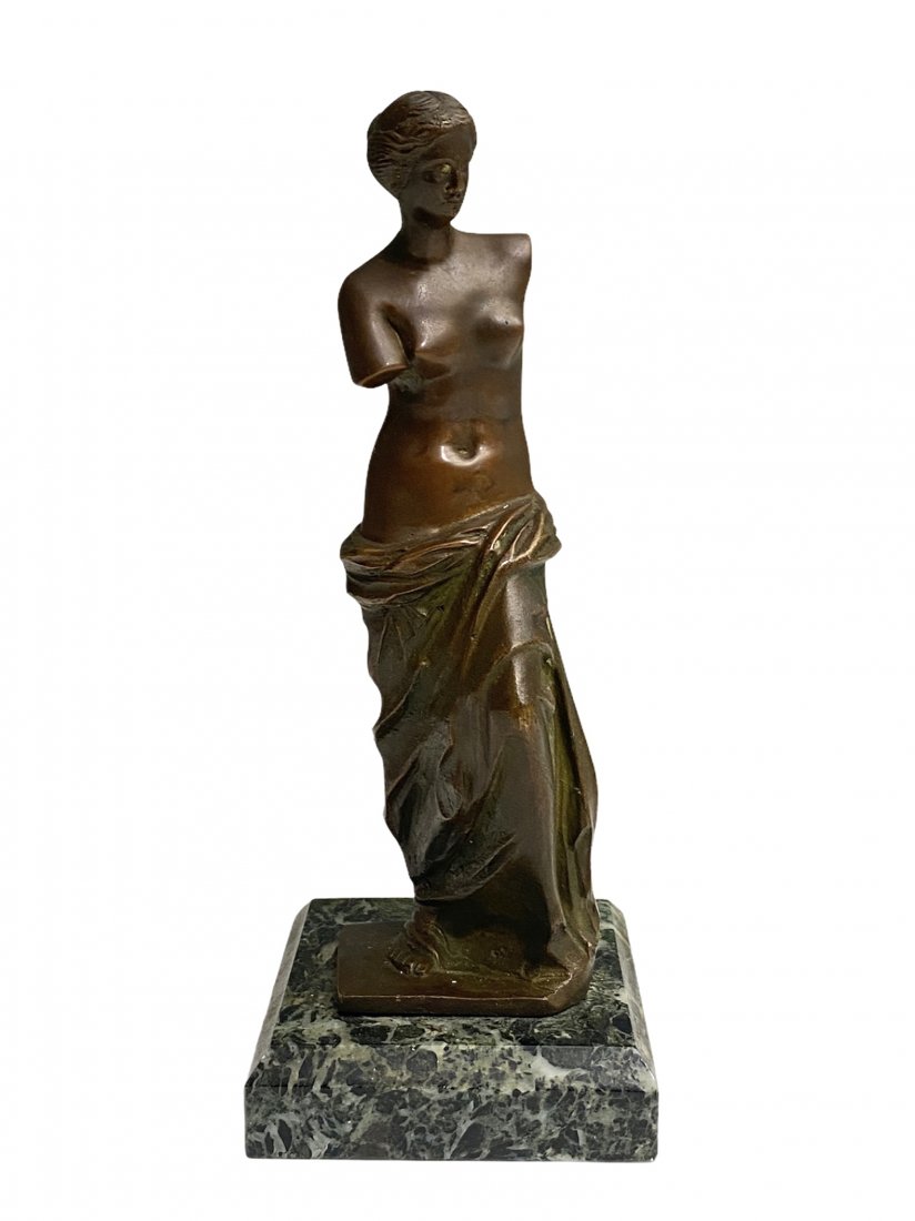 Bronze Classical Sculpture Female Figure on Marble Base (1 of 8)