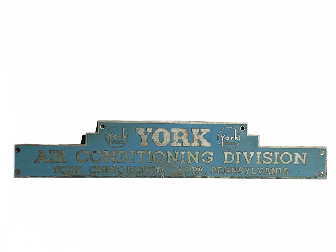 York Art Deco Metal Air Conditioning Building Sign (1 of 6)