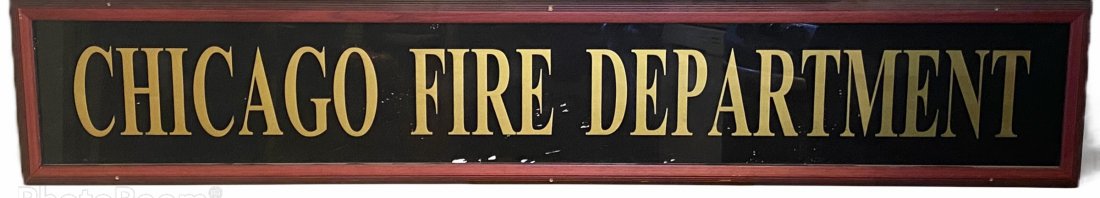 LG Reverse Painted Glass Chicago Fire Department Sign (1 of 7)
