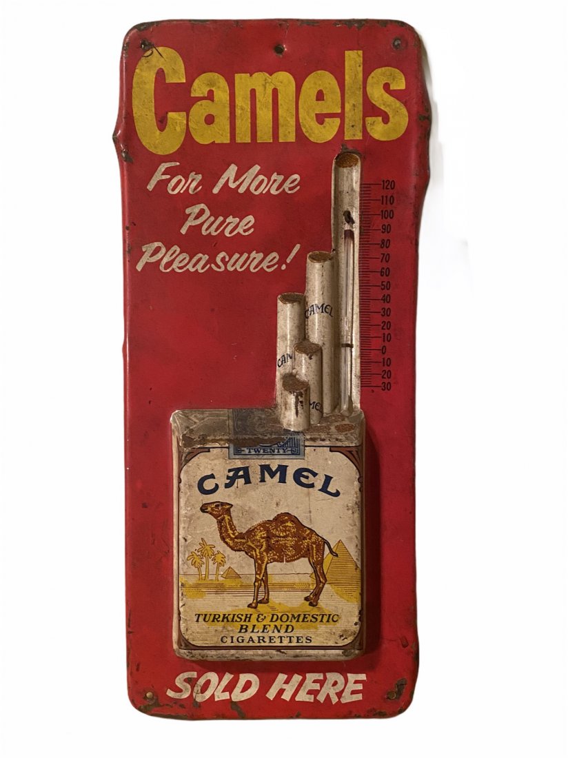 Camel Cigarettes Embossed Advertising Thermometer (1 of 8)