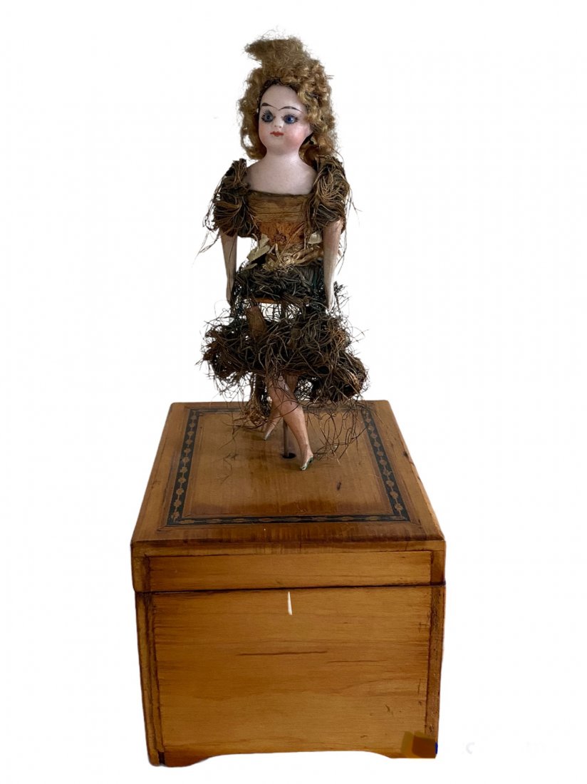 Rare French Clock Work Music Box w/Dancing Doll (1 of 7)