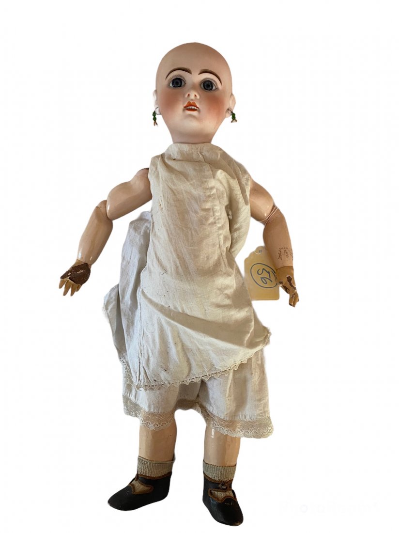 Antique Bisque Head Doll with Earrings (1 of 8)