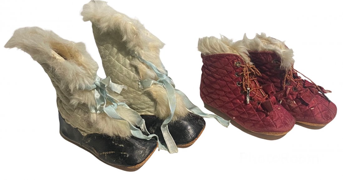 Lot of Victorian Baby Booties Ideal Size for Dolls: Lot of Victorian Baby Booties Ideal Size for Large Dolls.