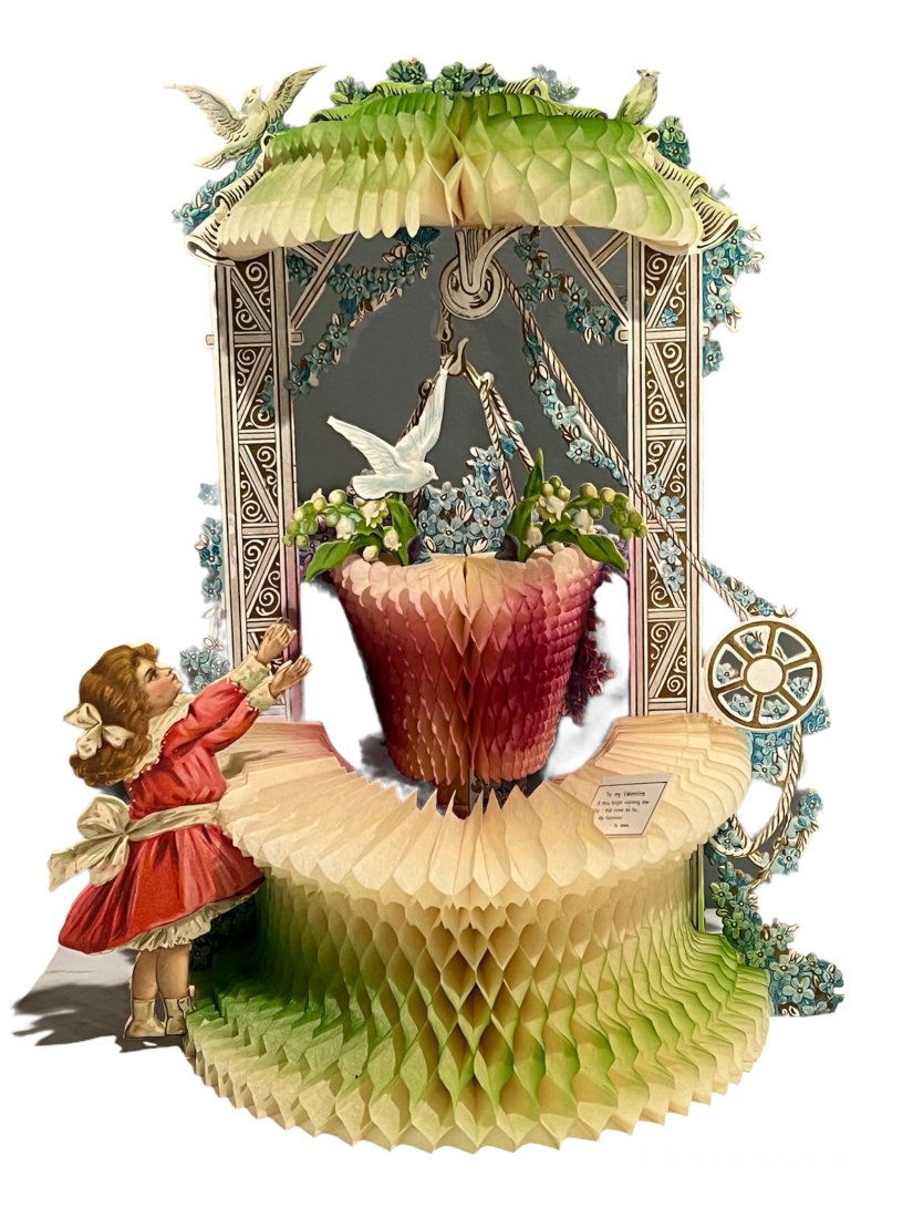 Big Antique German Die Cut Fold Out Valentine Card (1 of 9)
