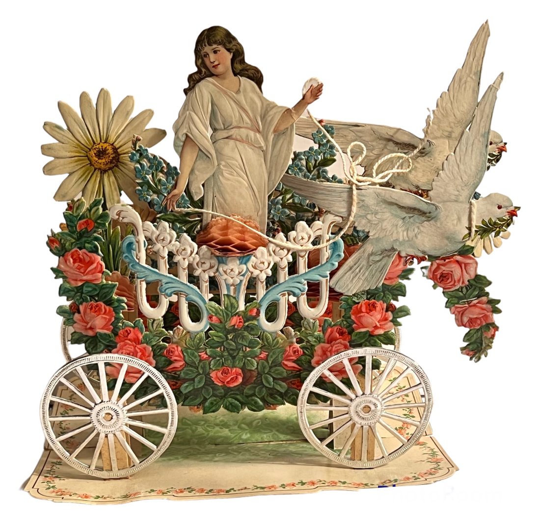 Antique German Embossed Die Cut Fold Out Valentine Card (1 of 11)