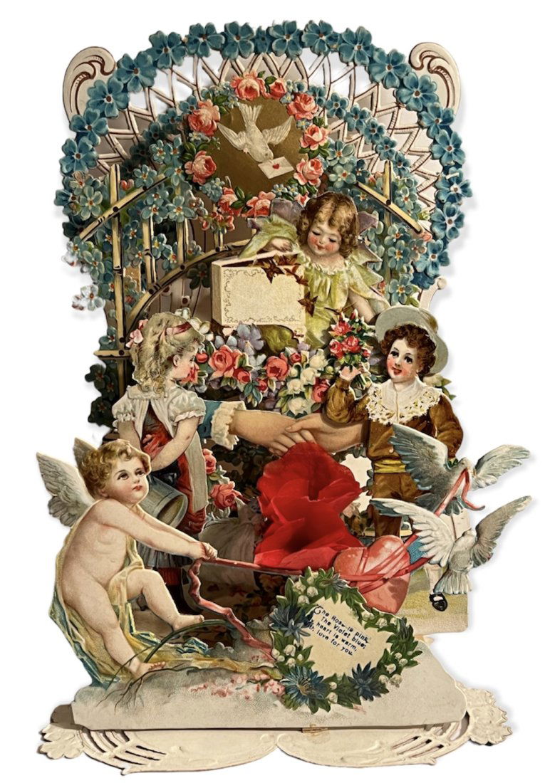 Antique German Embossed Die Cut Fold Out Valentine Card (1 of 10)