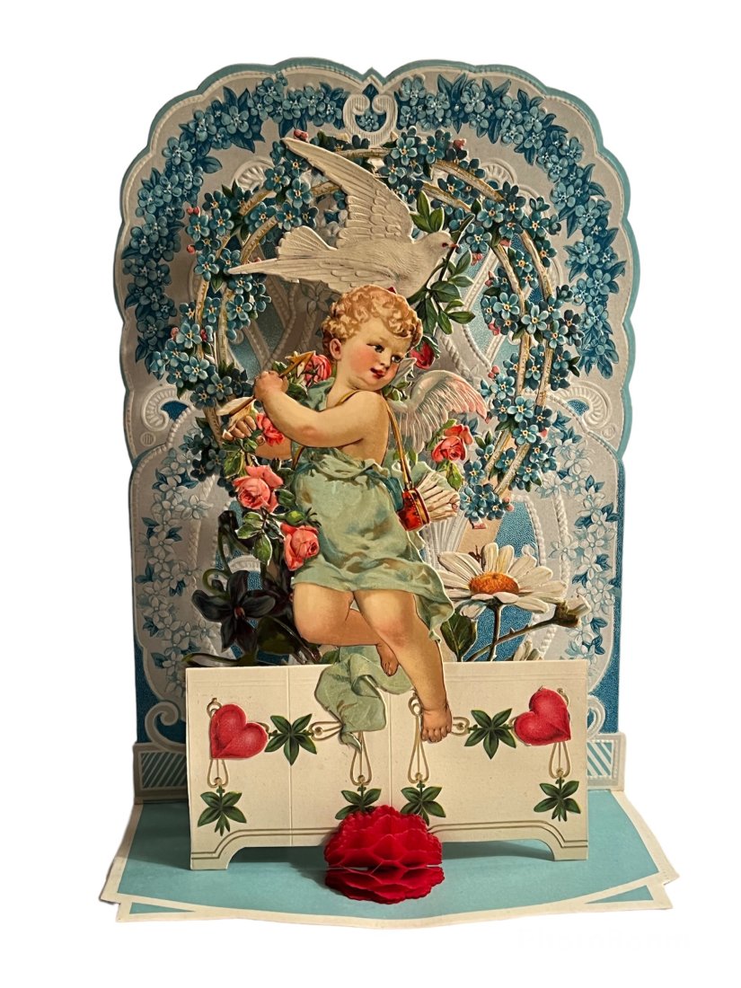 Antique German Embossed Die Cut Fold Out Valentine Card (1 of 9)