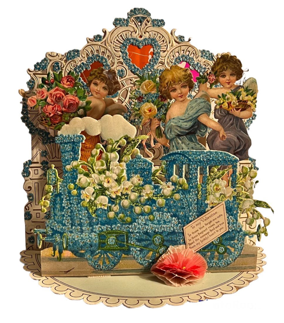 Antique German Embossed Die Cut Fold Out Valentine Card (1 of 10)