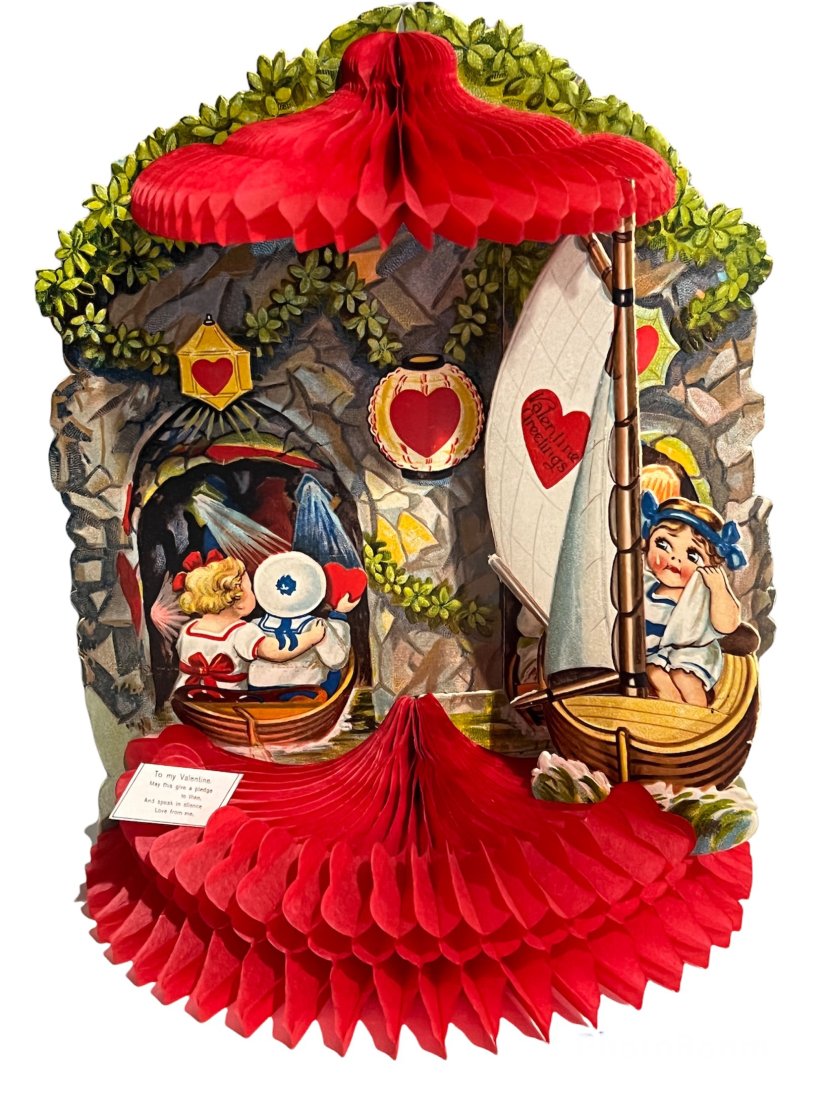 Victorian Fold Out Honeycomb Valentine Card Love Tunnel (1 of 10)