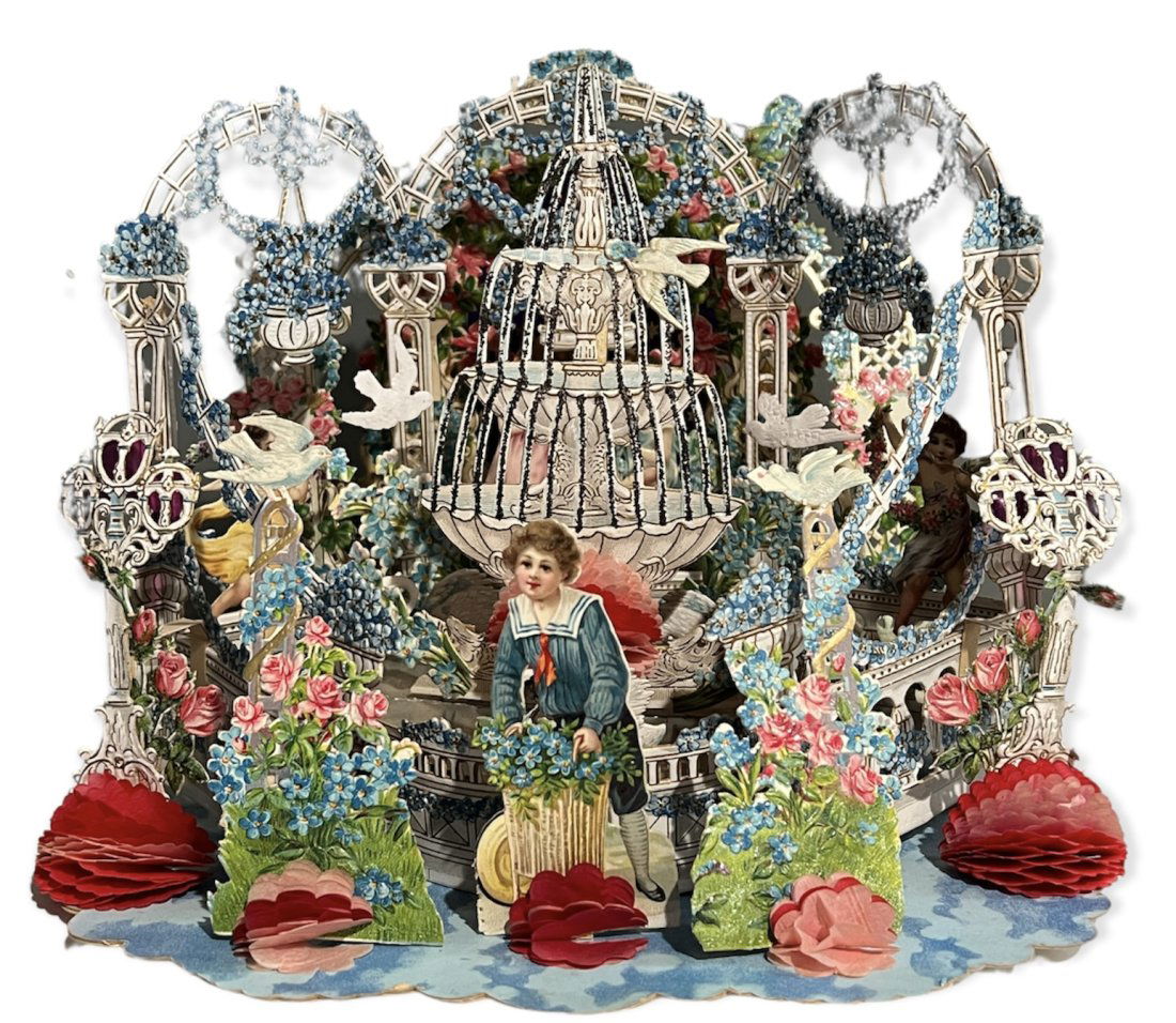 Complex Multi Layer Victorian Fold Out Valentine Card (1 of 13)