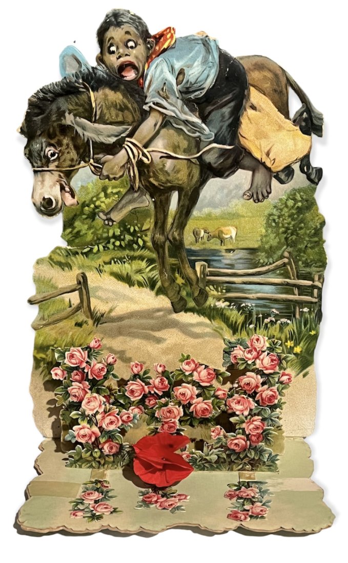 Raphael Tuck Antique Black Americana Valentine Card: Raphael Tuck Antique Black Americana embossed, fold out Valentineâ€™s Day Card. It measures 8.75 inches by 6 inches laying flat. No writing.