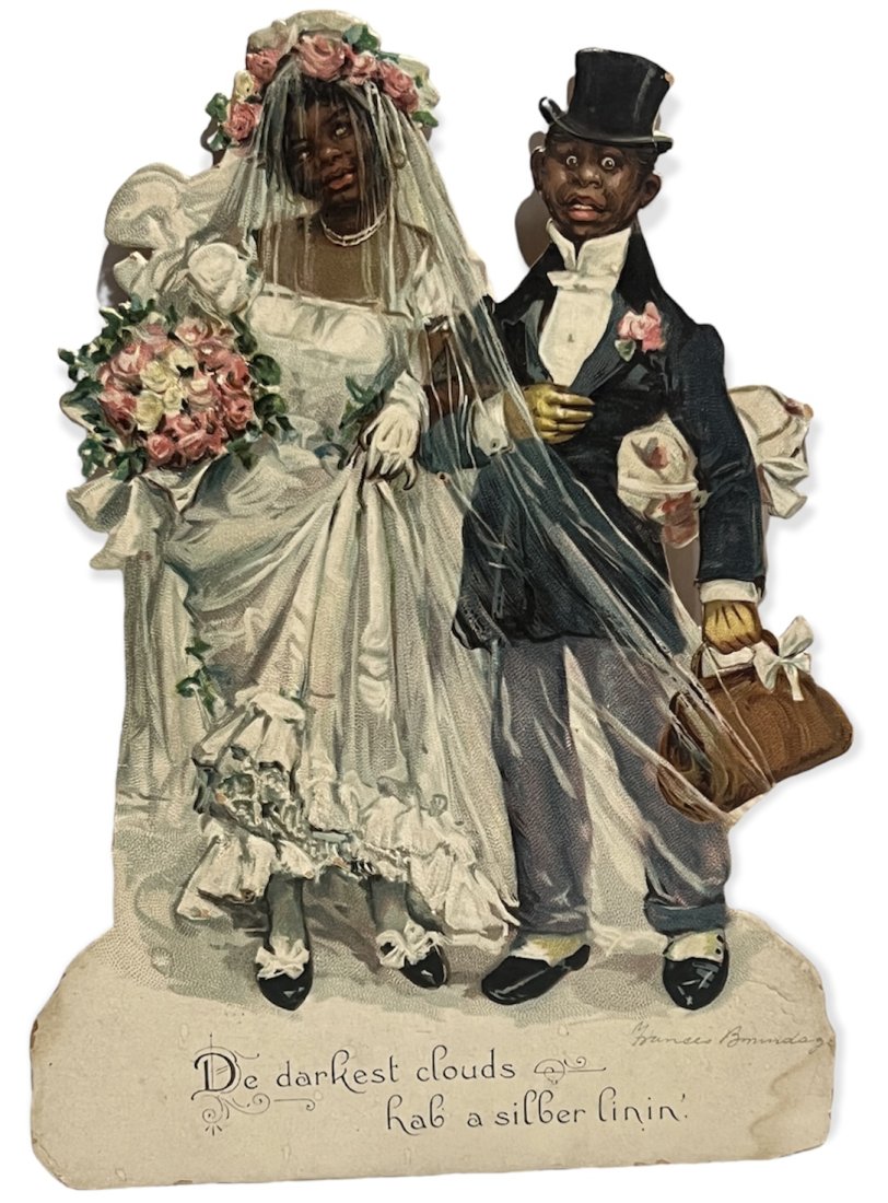 Raphael Tuck Antique Black Americana Valentine Card: Raphael Tuck Antique Black Americana embossed Valentineâ€™s Day Card. It measures 6.75 inches by 4.75 inches. No writing.