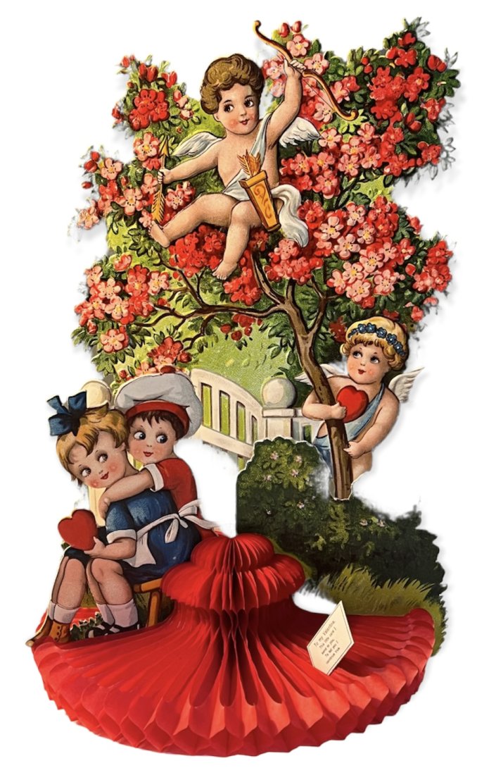 Victorian Embossed Die Cut Valentine with Honeycomb (1 of 8)