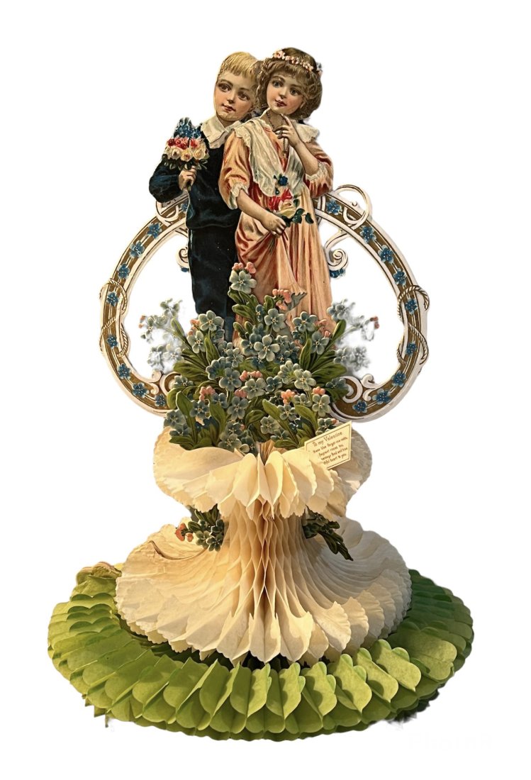 Victorian Embossed Die Cut Valentine with Honeycomb (1 of 8)