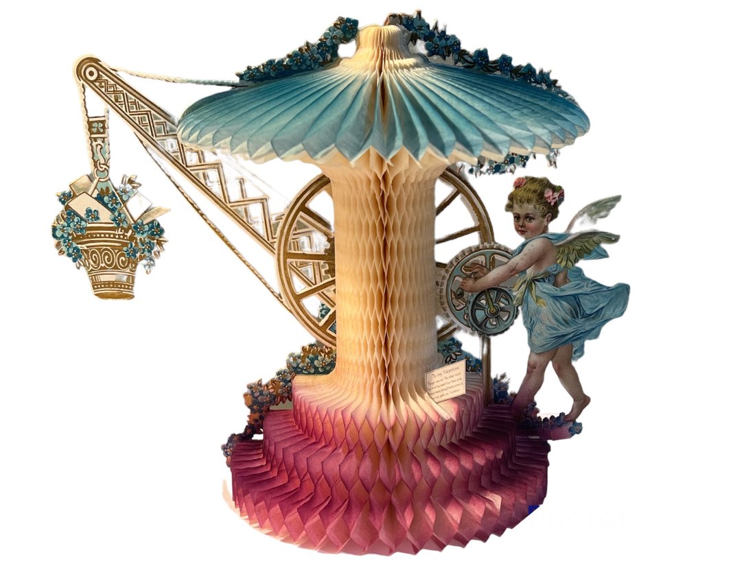 Victorian Embossed Die Cut Valentine with Honeycomb (1 of 9)