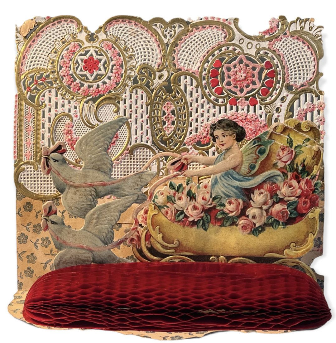 Victorian Paper Lace Die Cut Valentine with Honeycomb (1 of 10)