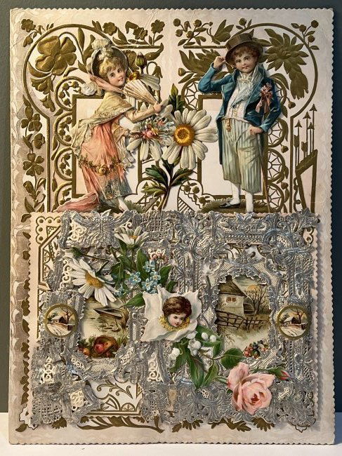 Extra Large Victorian Paper Lace Valentine Card (1 of 6)