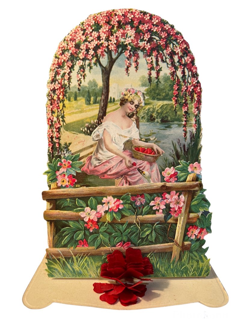 Victorian Embossed Die Cut Fold Out Valentine Card (1 of 9)