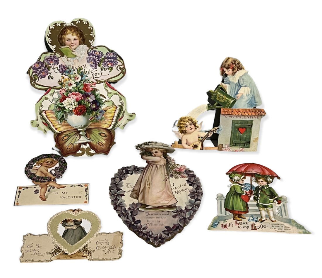 Lot of 6 Victorian Valentine Cards (1 of 7)