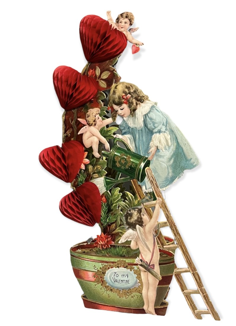 Victorian Die Cut Embossed Honeycomb Valentine Card (1 of 7)