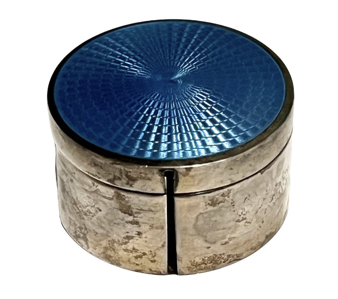 Sterling Silver Guilloche Enamel Stamp Dispenser (1 of 7)