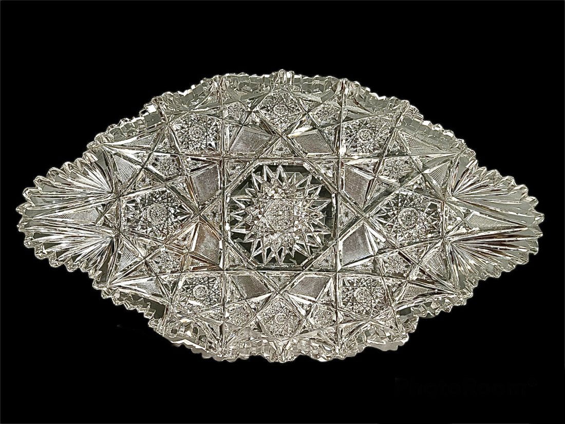 Thick Large Cut Glass Crystal Center Dish (1 of 5)