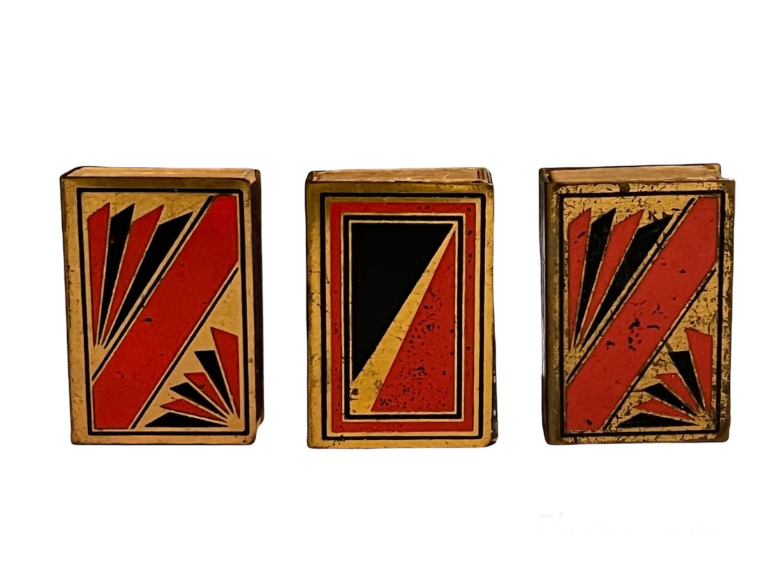 Lot of 3 Art Deco Match Safe Tins (1 of 6)