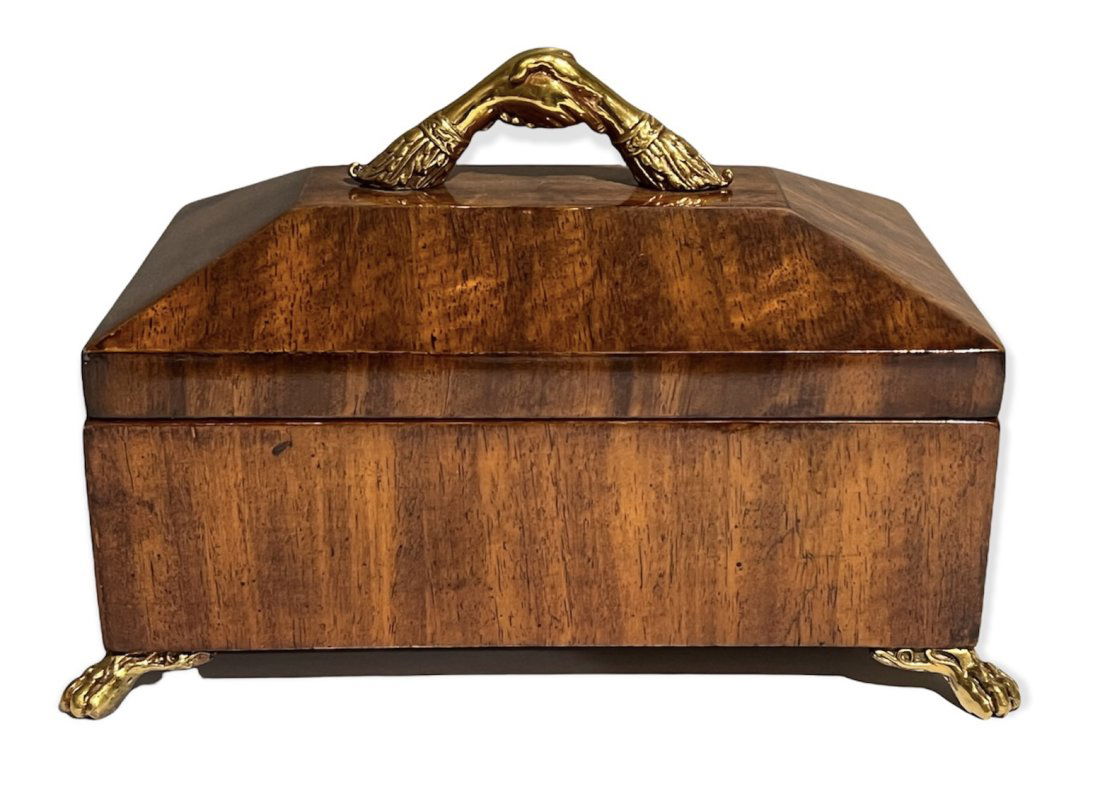 Covered Box with Brass Holding Hands & Paw Feet (1 of 7)