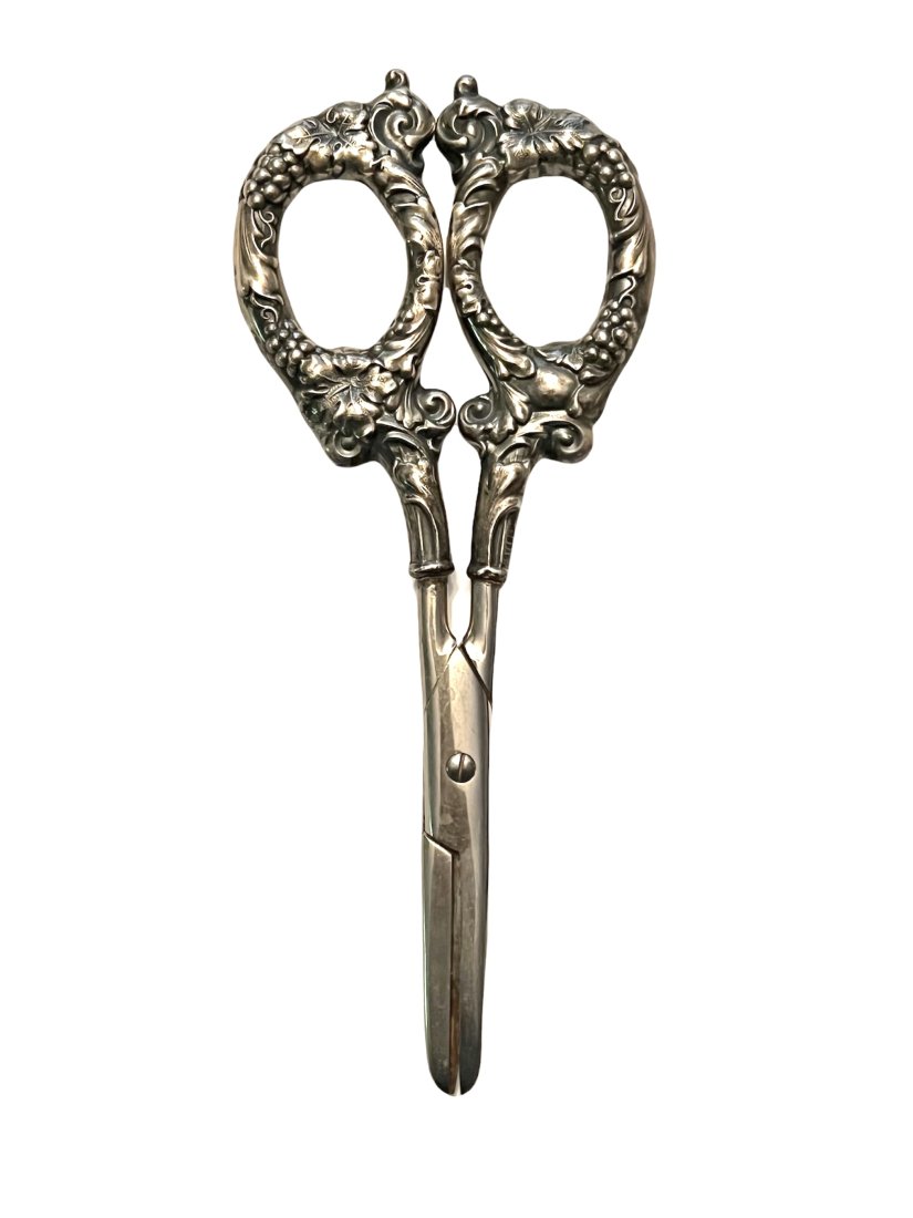 Victorian Sterling Silver Handled Grape Shears (1 of 7)