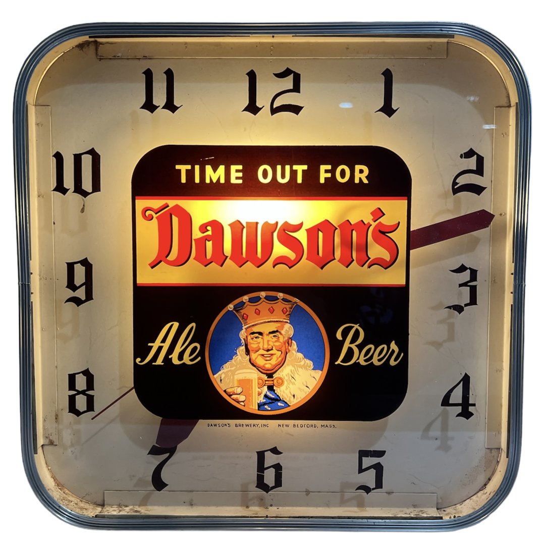 Rare Time Out for Dawsonâ€™s Ale Beer Advertising Clock (1 of 6)