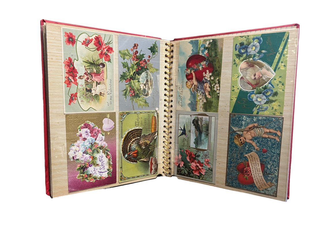 Photo Album Full of Antique Postcards Christmas Valentine and Thanksgiving (1 of 6)