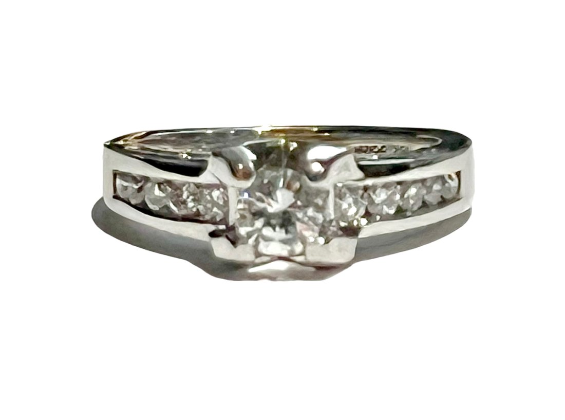 18K White Gold Ring with Natural Diamonds and Unique Setting (1 of 5)