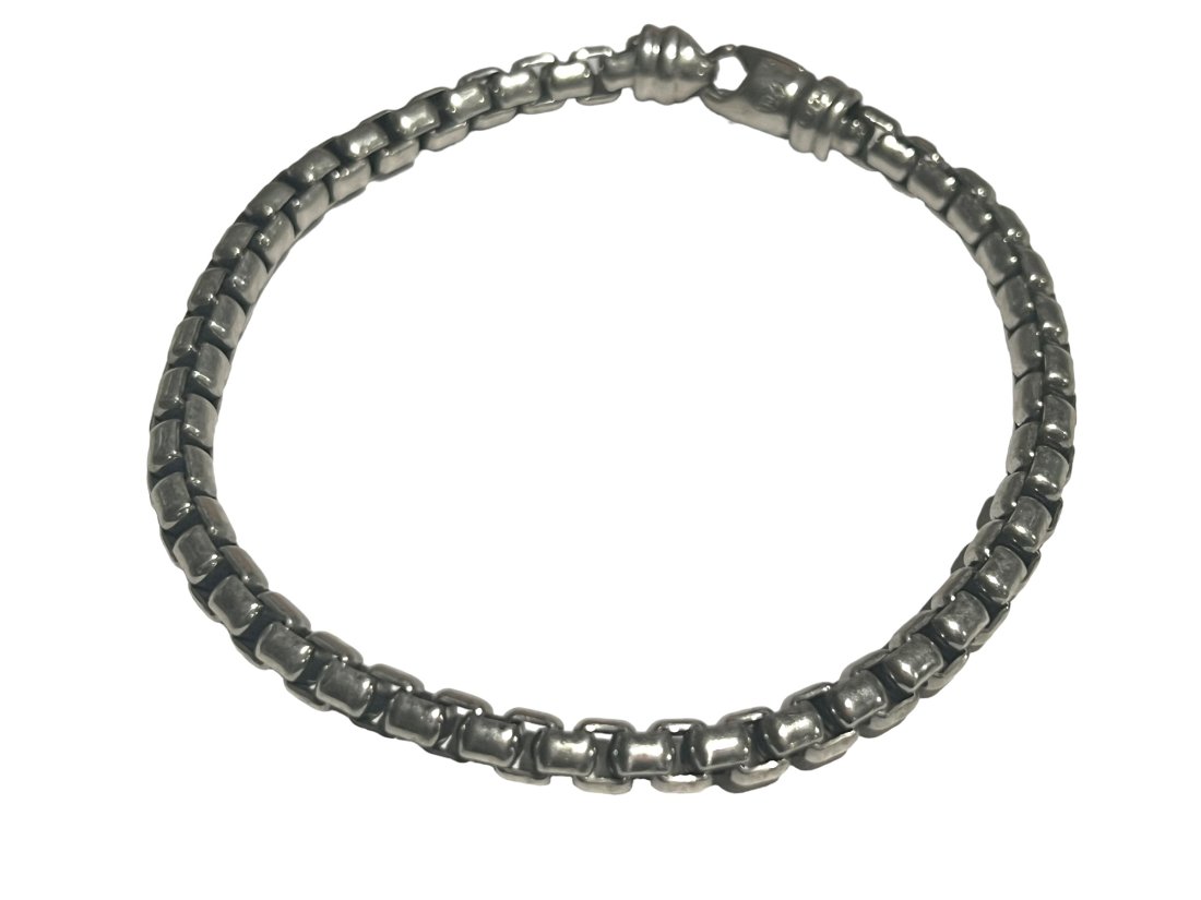 David Yurman Sterling Silver Heavy Duty Box Chain 9 Inch Bracelet (1 of 5)