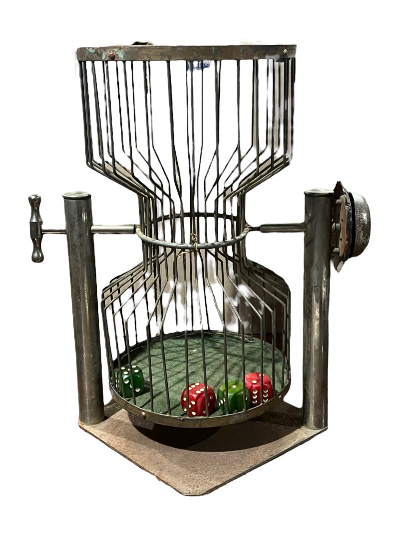 Victorian Chuck A Luck Antique Dice Shaker Cage Gambling Game (1 of 5)