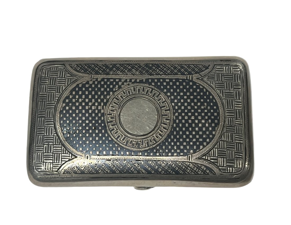 1894 Russian Silver Niello Snuff Box Marked 84 with Hallmarks (1 of 8)