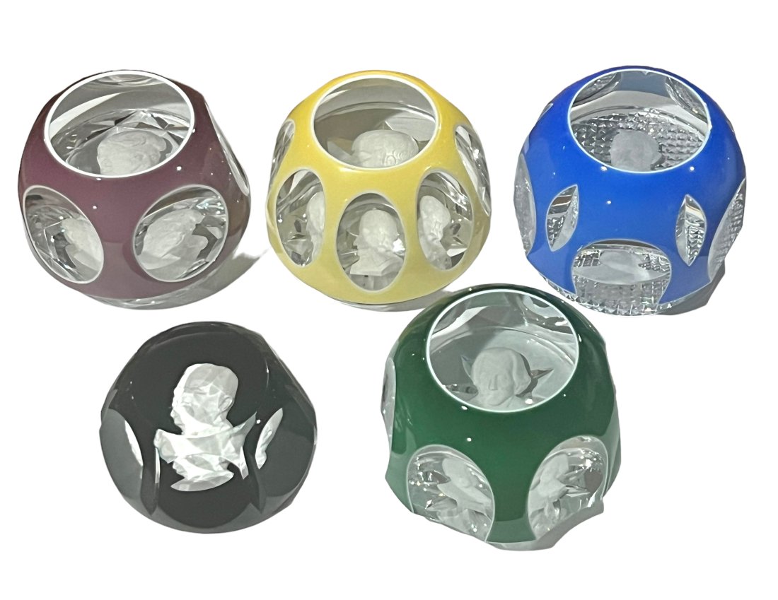 Lot of 5 Baccarat France Crystal Paperweights (1 of 8)