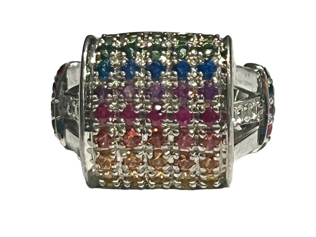 Sterling Silver Ring with Multicolor Stones (1 of 6)